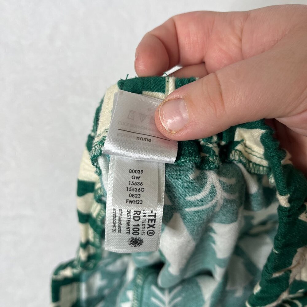 Hanna Andersson Womens Holiday Flannel Pajama Bottom Size M Green Winter Tree - Picture 5 of 12